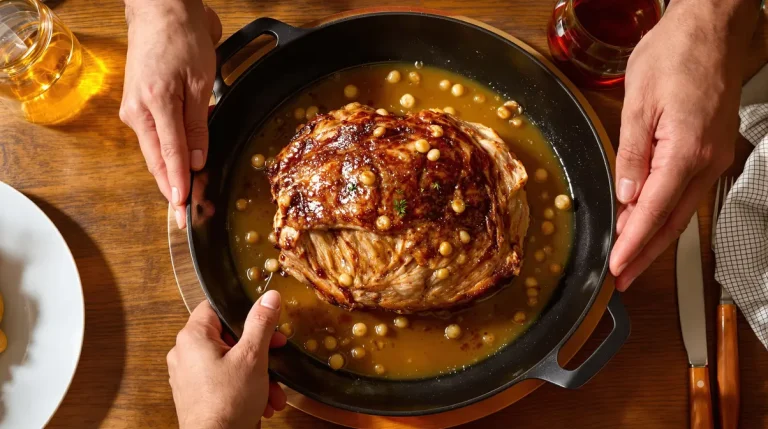 Ce rôti de porc cuit dans le lait est si fondant qu’il se coupe à la cuillère Ce rôti de porc cuit dans le lait est si fondant qu’il se coupe à la cuillère