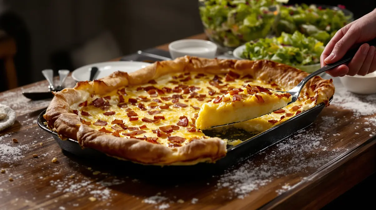 « Fini de surveiller la poêle » : cette crêpe salée au four se coupe comme un gâteau et régale toute la tablée « Fini de surveiller la poêle » : cette crêpe salée au four se coupe comme un gâteau et régale toute la tablée